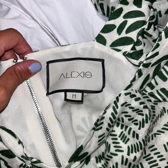 New Alexis Verna Linen Crop Top Green Palm - Picture 3 of 4